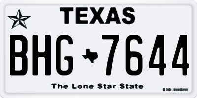 TX license plate BHG7644