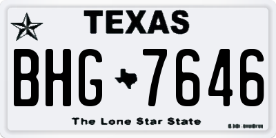 TX license plate BHG7646