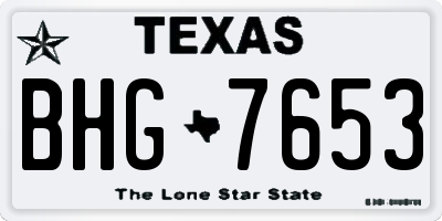 TX license plate BHG7653