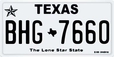 TX license plate BHG7660