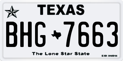 TX license plate BHG7663