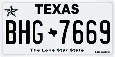 TX license plate BHG7669