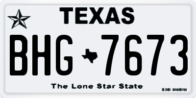 TX license plate BHG7673