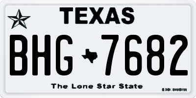 TX license plate BHG7682