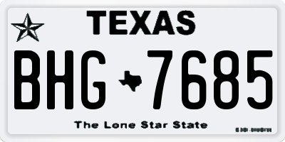 TX license plate BHG7685
