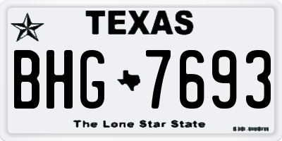 TX license plate BHG7693