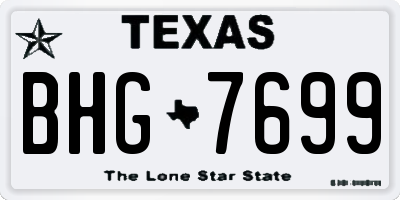 TX license plate BHG7699