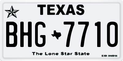 TX license plate BHG7710
