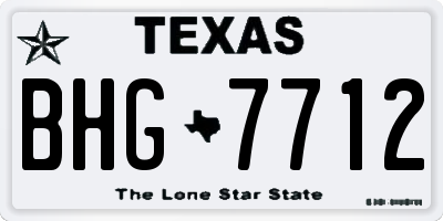 TX license plate BHG7712
