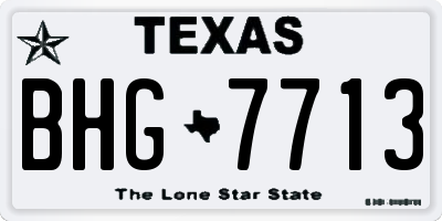 TX license plate BHG7713