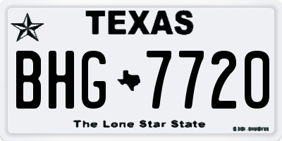 TX license plate BHG7720