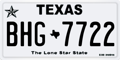 TX license plate BHG7722
