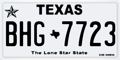 TX license plate BHG7723