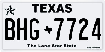 TX license plate BHG7724