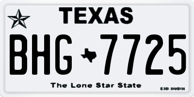 TX license plate BHG7725