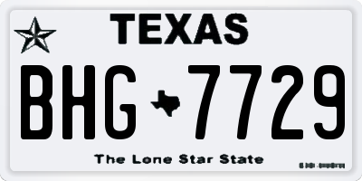 TX license plate BHG7729