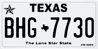 TX license plate BHG7730
