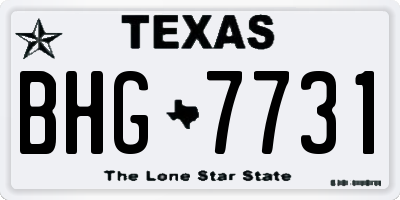 TX license plate BHG7731