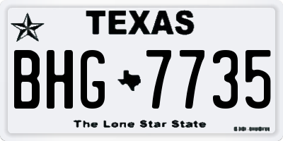 TX license plate BHG7735