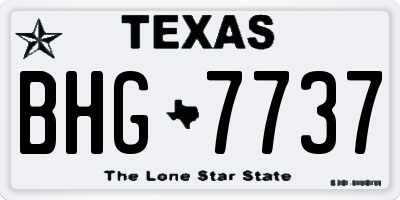 TX license plate BHG7737