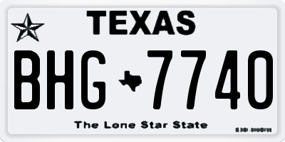 TX license plate BHG7740