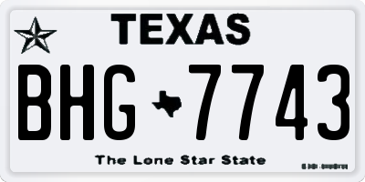 TX license plate BHG7743
