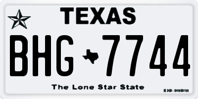 TX license plate BHG7744