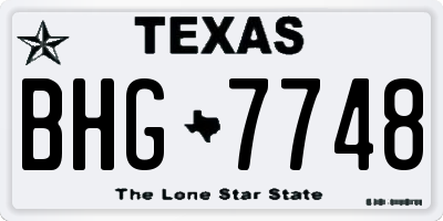 TX license plate BHG7748