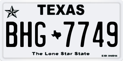 TX license plate BHG7749