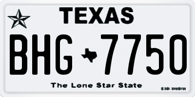 TX license plate BHG7750
