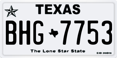 TX license plate BHG7753