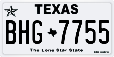 TX license plate BHG7755