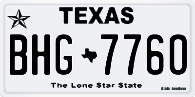 TX license plate BHG7760