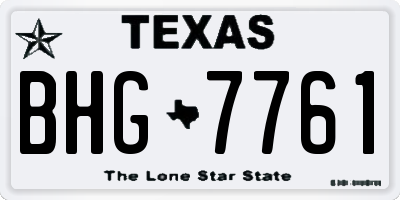 TX license plate BHG7761