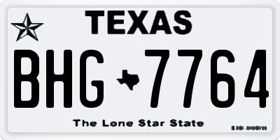 TX license plate BHG7764