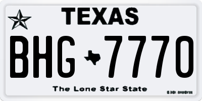 TX license plate BHG7770