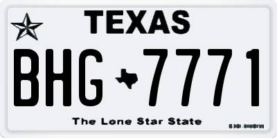 TX license plate BHG7771