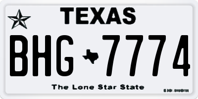 TX license plate BHG7774