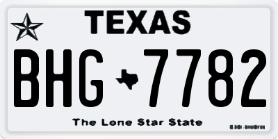 TX license plate BHG7782