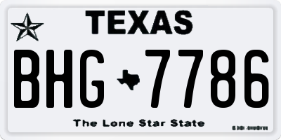 TX license plate BHG7786