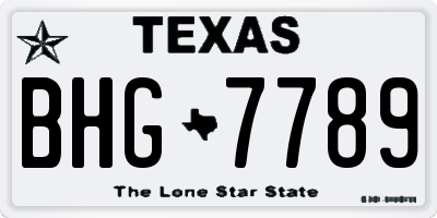TX license plate BHG7789