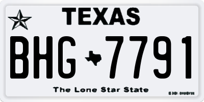 TX license plate BHG7791