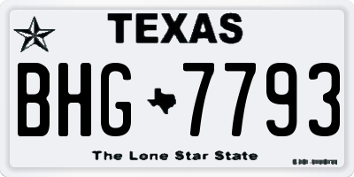 TX license plate BHG7793