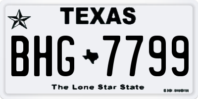 TX license plate BHG7799