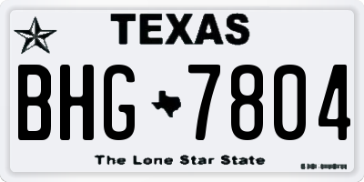 TX license plate BHG7804