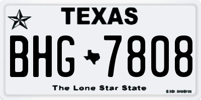 TX license plate BHG7808