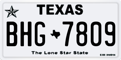 TX license plate BHG7809