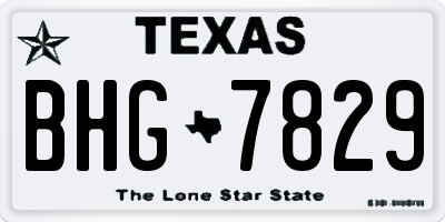 TX license plate BHG7829