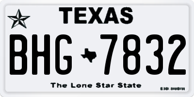 TX license plate BHG7832
