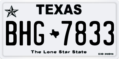 TX license plate BHG7833